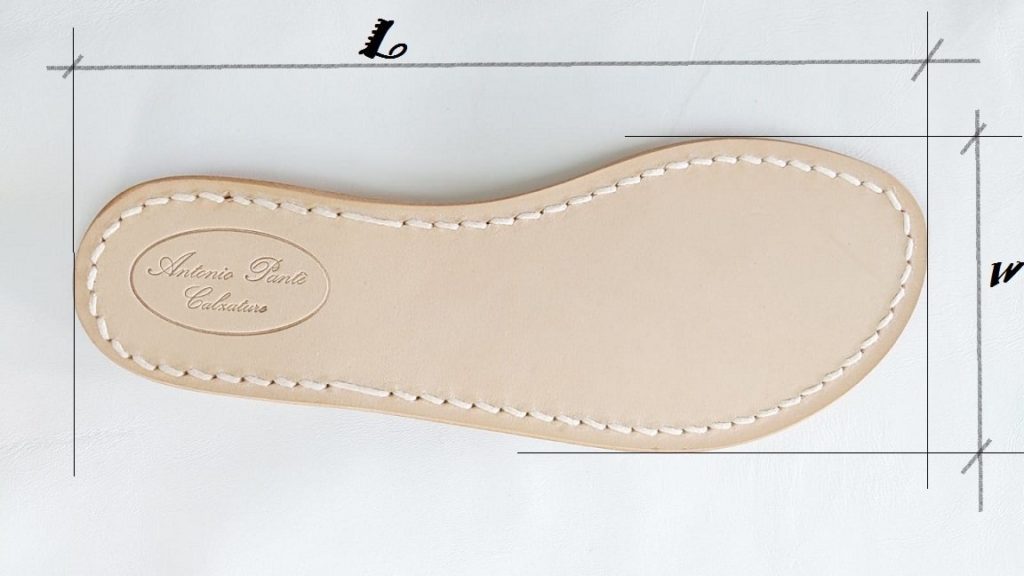 suola piede Come scegliere la misura giusta sandali artigianali Panté vendita online e-commerce
