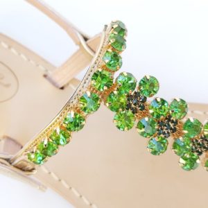 Rio de Janeiro Sandali Capresi verdi smeraldo petrolio gioiello artigianali vendita online costo misure